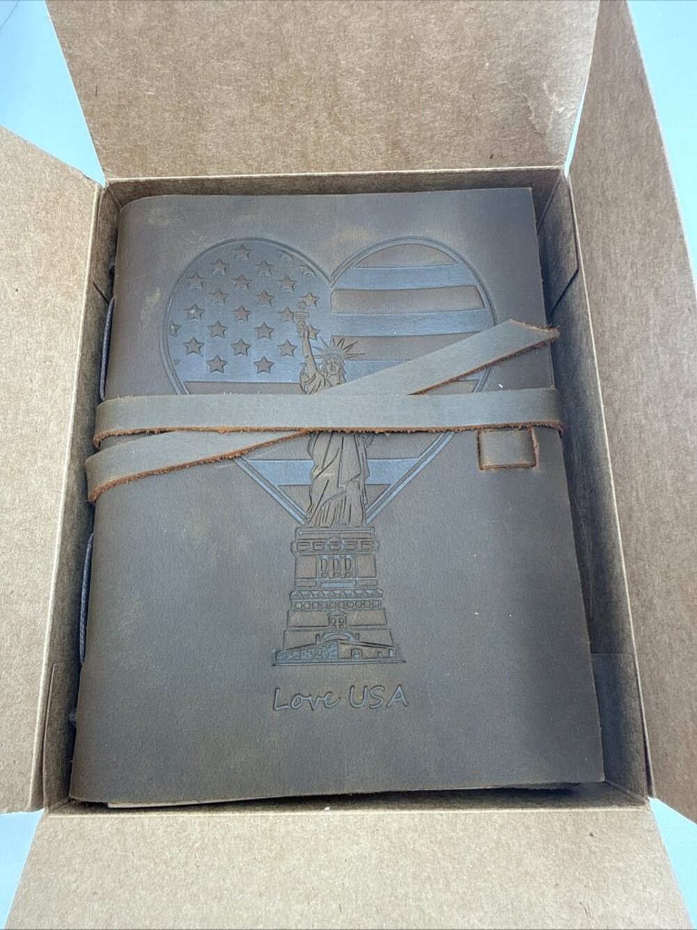 Leather Bound Statue of Liberty Journal Book NWT w/ Pen